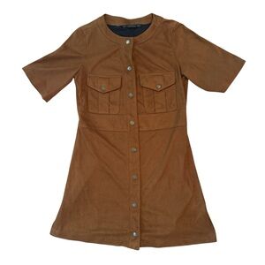 ZARA Trafaluc Faux Suede Button-Front Dress
